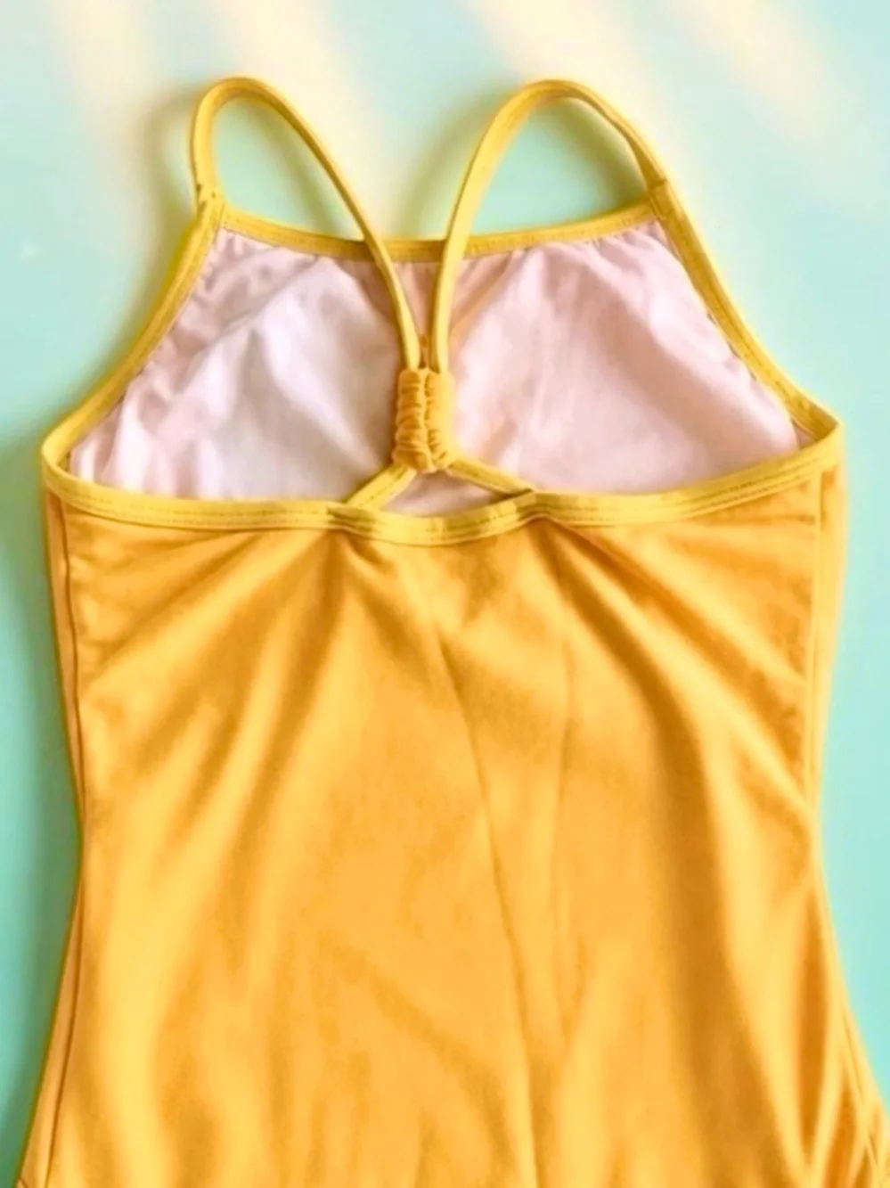 Hanna Andersson Swimsuit 🌻Sunflower Cross‑Back One‑Piece Yellow 120 cm 6–7Y